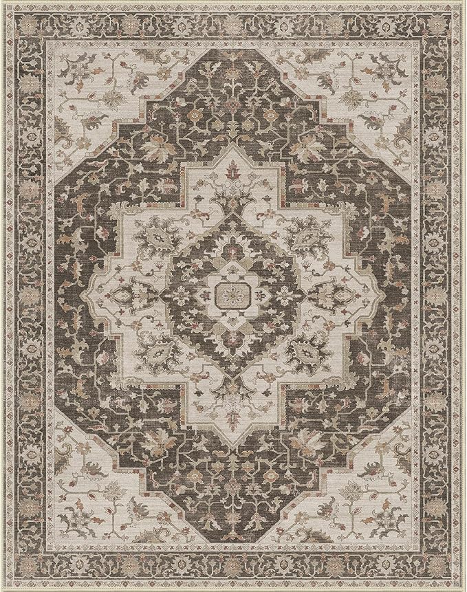 GENIMO 8x10 Area Rugs for Living Room, Machine Washable Non Slip Vintage Retro - Image 8