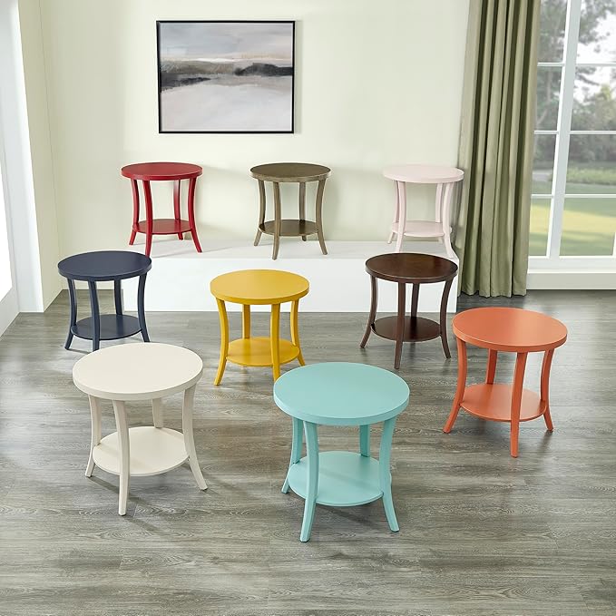 Roundhill Furniture Perth Contemporary Round End Table - Image 6