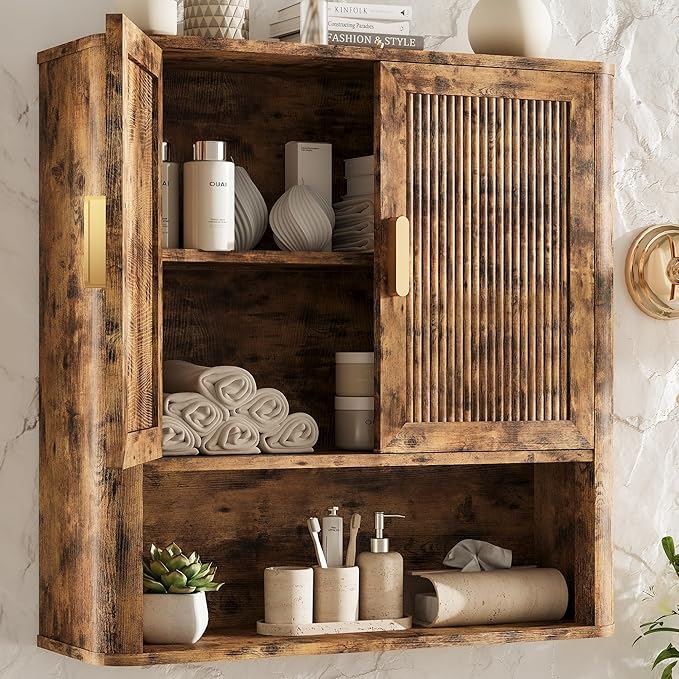 Bathroom Wall Cabinet, Wall-Mounted Medicine Cabinet by INNODToddlerTower