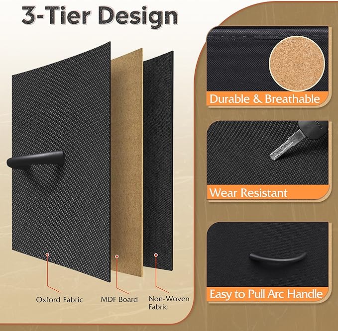 WLIVE 9 Drawer Dresser, Fabric Storage Tower - Image 5