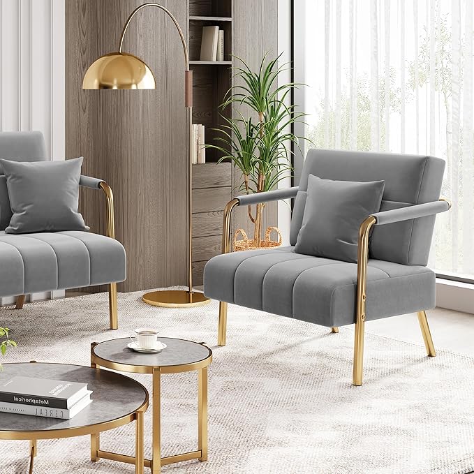 Yaheetech 30" W Modern Sofa Small Sofa Luxurious Velvet Fabric Couch - Image 2