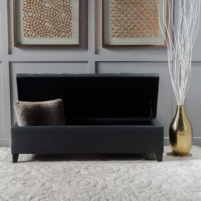 Christopher Knight Home Ottilie Fabric Storage Ottoman, Dark Grey Dimensions: - Image 7