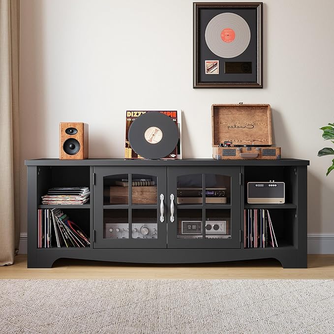 LINSY HOME Farmhouse TV Stand for 65 Inch TV, Wood Entertainment Center - Image 3