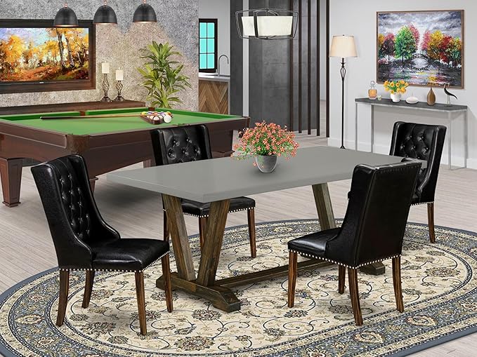 East West Furniture V797FO749-5 5 Piece Dining Room Furniture Set Includes a - Image 2