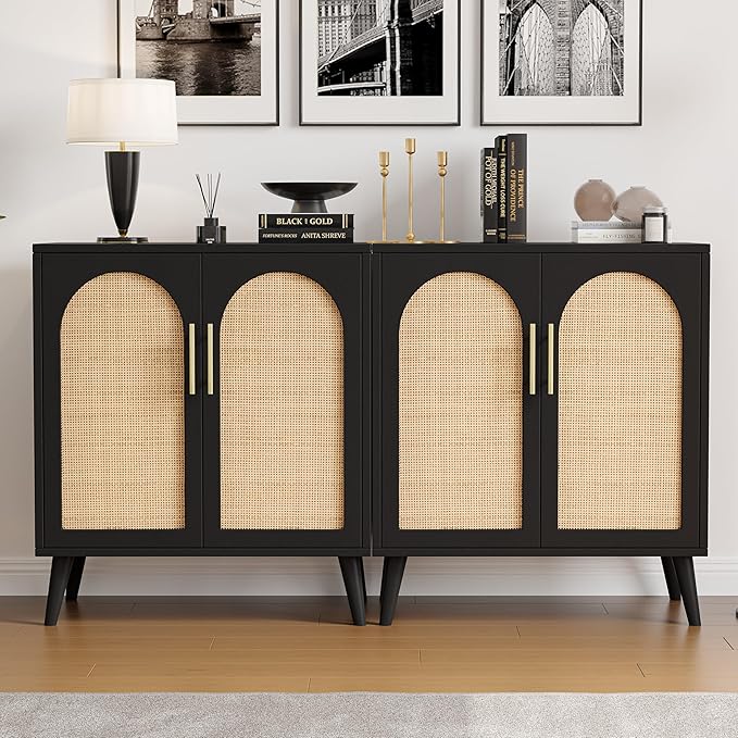 Rovaurx Rattan Storage Cabinet - Image 2