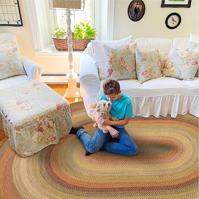 Homespice Kingston Braided Oval Area Rugs 4x6' – Jute Braided Multi Color Rugs - Image 10
