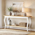 LITTLE TREE 70.9 Inches Long Console Table, 2-Tier Vintage Wooden Sofa Table by LITTLETREE