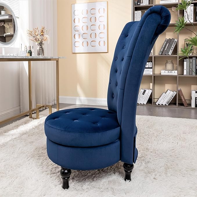 Container Furniture Direct Royal High-Back Velvet Accent Chair - Image 7