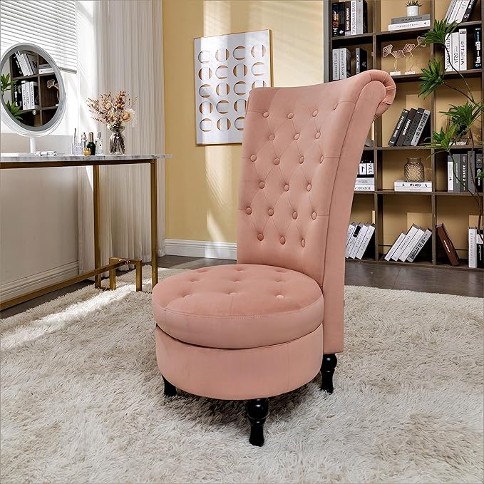 Container Furniture Direct Royal High-Back Velvet Accent Chair - Image 9