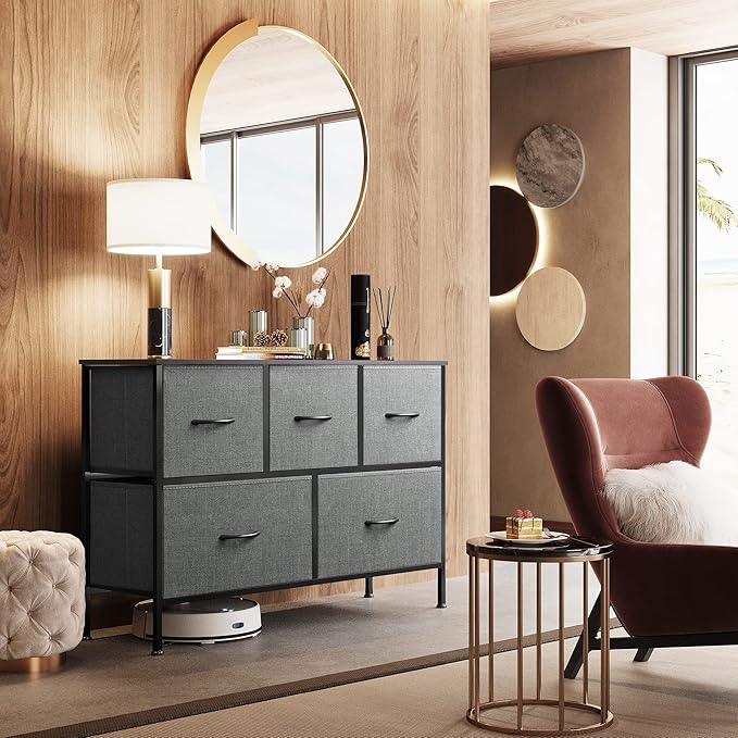 WLIVE Dresser for Bedroom with 5 Drawers, Long Storage Tower Organizer Unit - Image 6