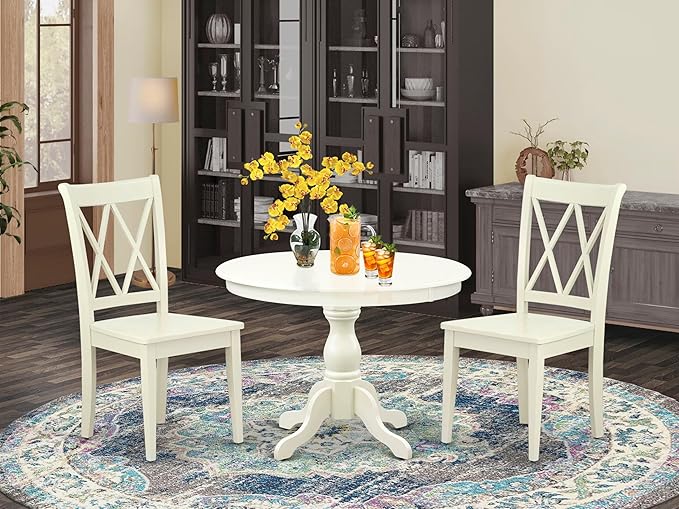 East West Furniture HBCL3-LWH-W 3 Piece Dinette Set - Image 2