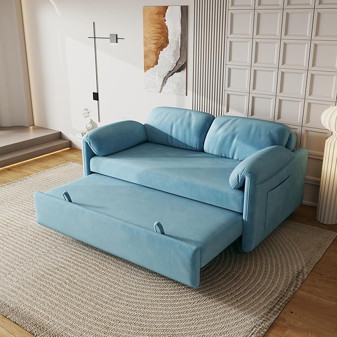 ERYE 3 in 1 Loveseat Sofa Convertible Sleeper Sofabed, Functional Recliner - Image 4