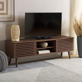 SAFAVIEH Averi TV Stand for up to 65" Flatscreen – Dark Walnut, 2 Sliding Doors by SAFAVIEH
