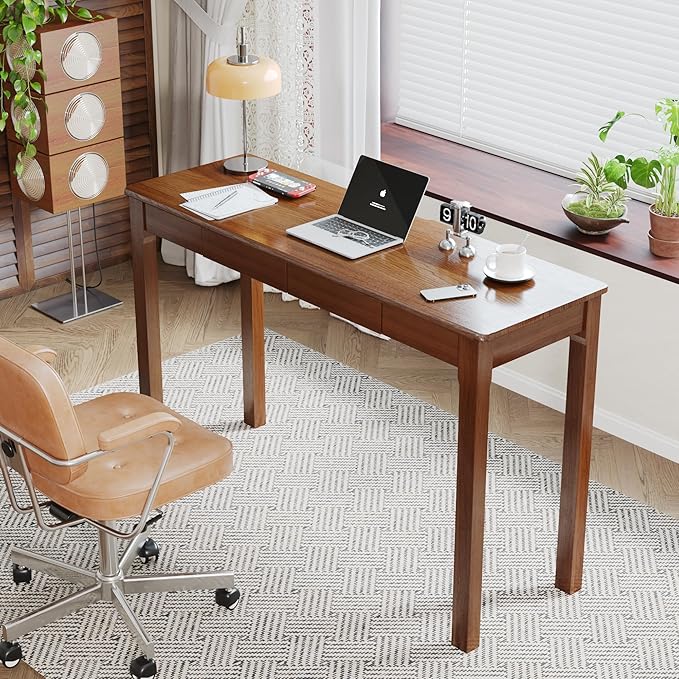 Solid Wood Desk with Drawers - Image 6