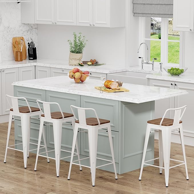Yongchuang 24 inch Barstools Set of 4 Counter Height Bar Stools Farmhouse - Image 5