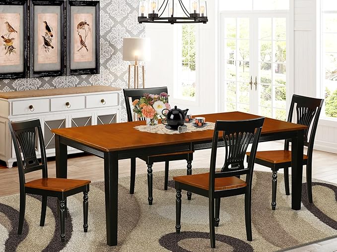 East West Furniture QUPL5-BCH-W 5 Piece Kitchen Table & Chairs Set Includes a - Image 2