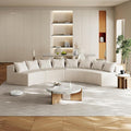 KEIKI Corduroy Curved Sectional Sofa, 4 Seater Symmetrical Modular Semi by Unknown