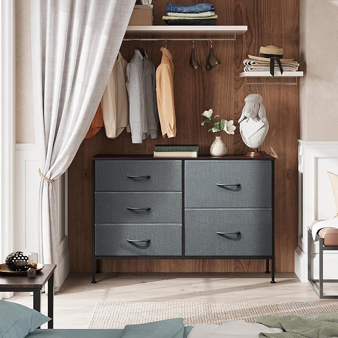WLIVE Dresser for Bedroom with 5 Drawers, Wide Bedroom Dresser with Drawer - Image 2