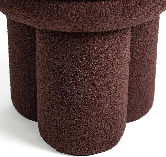 Furniture of America Rami Modern 18-inch Mushroom-Shape Upholstered Ottoman - Image 8