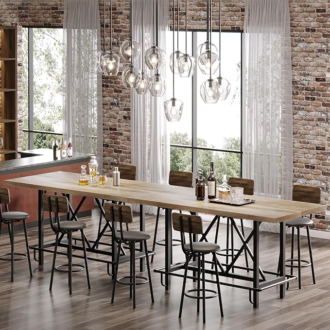 Tribesigns Bar Table, Industrial Counter Height Pub Table - Image 5