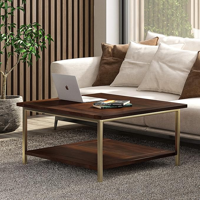 SIMPLIHOME Skyler SOLID MANGO WOOD and Metal 34 inch Wide Square Industrial - Image 2