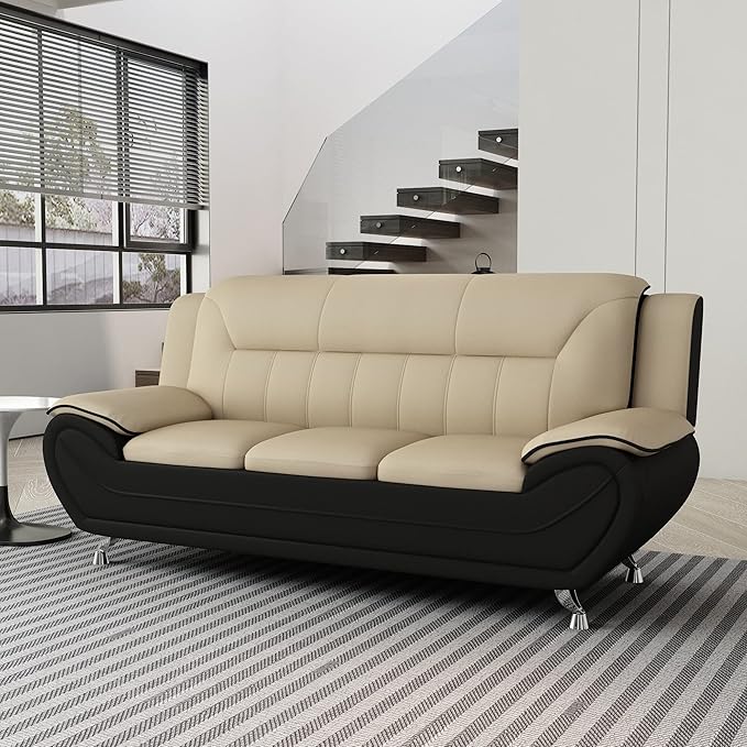 Container Furniture Direct Michael Modern Faux Leather Upholstered Stainless - Image 8