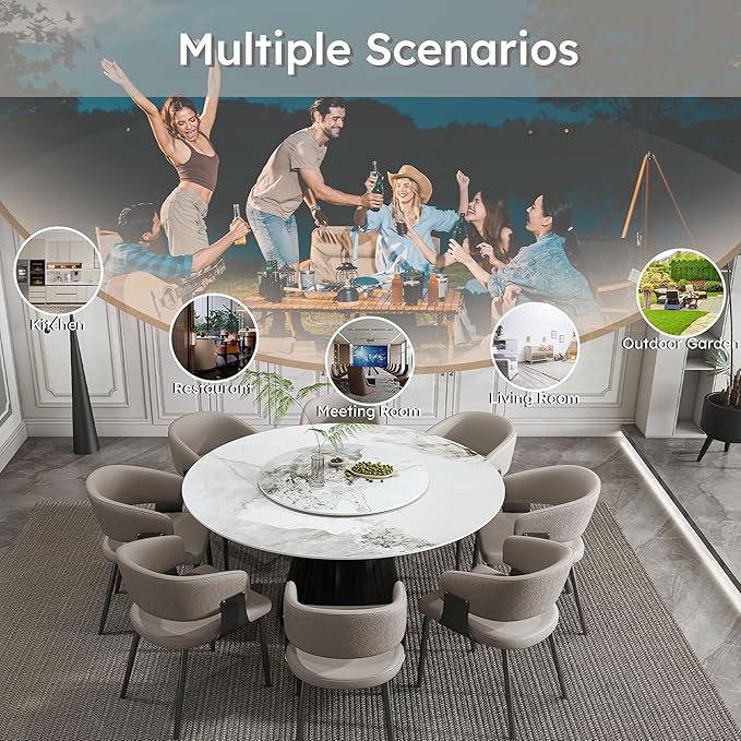 Ball & Cast 9-Piece Dining Set, Faux Marble Table - Image 9