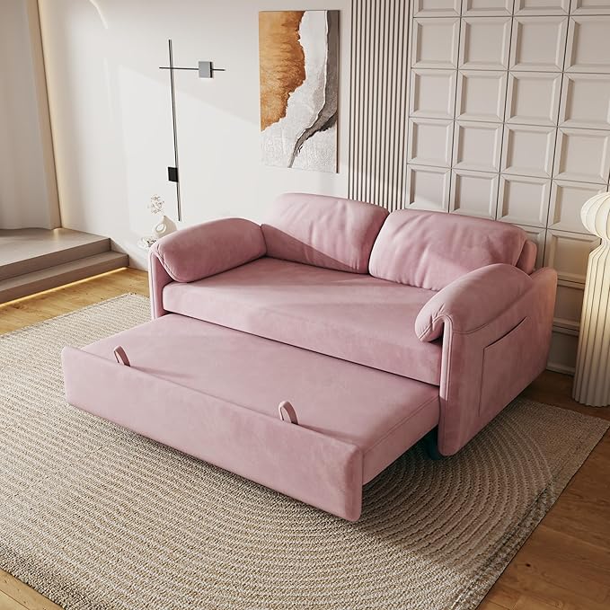 ERYE 3 in 1 Loveseat Sofa Convertible Sleeper Sofabed, Functional Recliner - Image 4