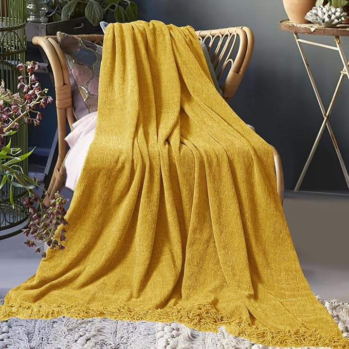 Chenille Throw Blanket for Couch 50"X 60", Soft Cozy Throws - Image 8