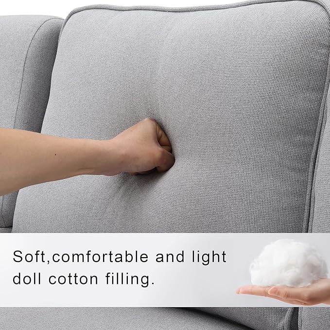 114.2" Linen Upholstered Sofa - Image 4