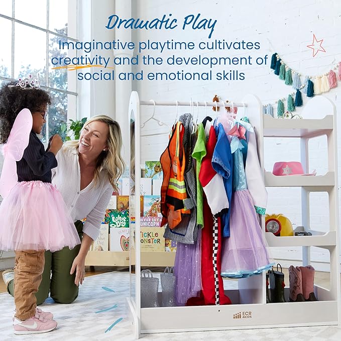 ECR4Kids Dress Up Center with Mirror, Costume Organizer - Image 4