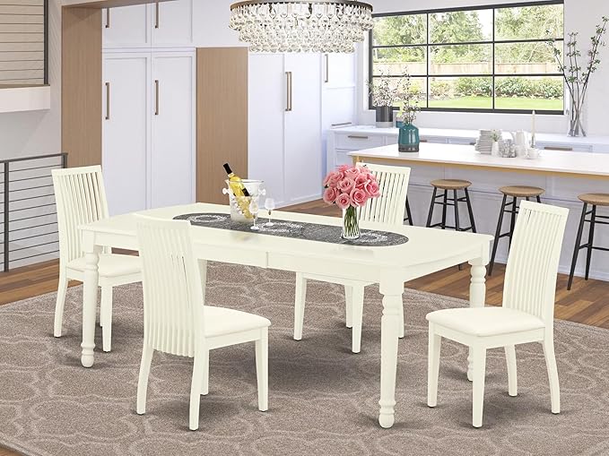 East West Furniture DOIP5-LWH-C 5 Piece Dining Room Table Set Includes a - Image 2