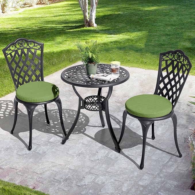 NUU GARDEN 3-Piece Patio Bistro Set Outdoor Cast Aluminum Bistro Table and - Image 2