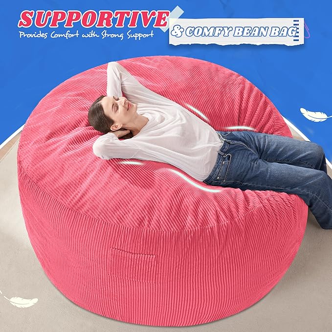 HABUTWAY 5FT Bean Bag Chair, Giant Bean Bag Chairs - Image 5