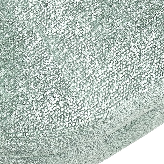 Oval Storage Bench 43.5" Linen Fabric Upholstered Entryway Bench - Image 8