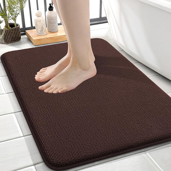 OLANLY Thick Memory Foam Bath Mat Rug 24x16, Extra Soft Absorbent Bathroom Rug by OLANLY