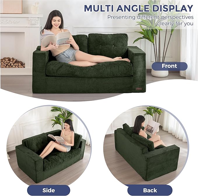 MAXYOYO Bean Bag Chair for Adults, Upholstered Floor Sofa - Image 4