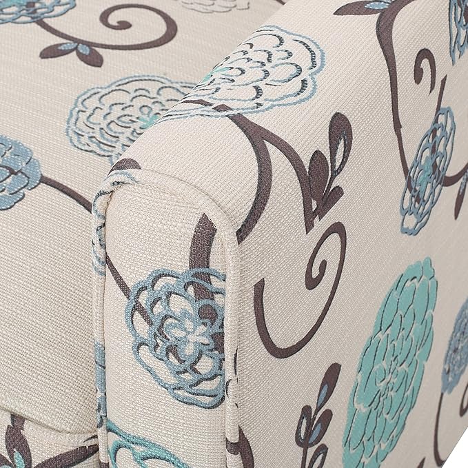 Christopher Knight Home Dufour White and Blue Floral Fabric Recliner 26.75D x - Image 14