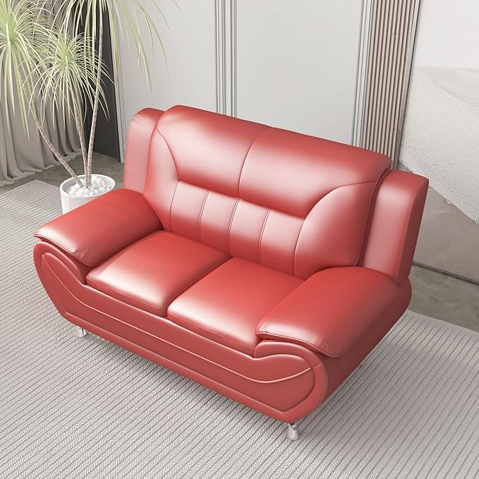 Container Furniture Direct Michael Modern Faux Leather Upholstered Stainless - Image 13