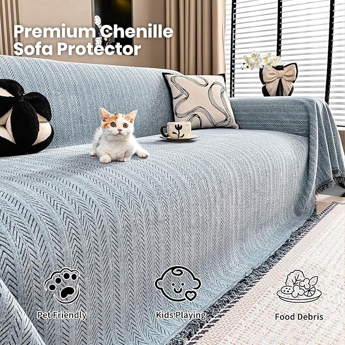 Nobildonna Sofa Cover Washable Soft Thicken Chenille Couch Cover - Image 2
