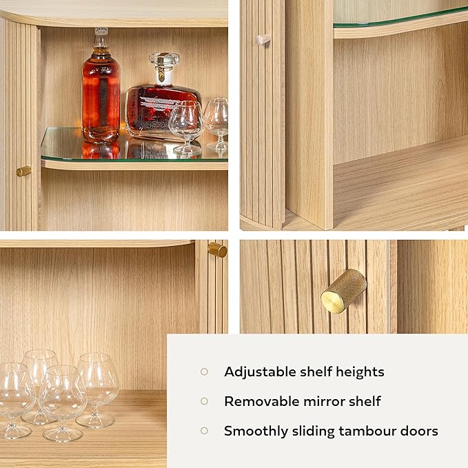 WERMO 28'' Bar Cabinet with Storage and Shelves - Image 3