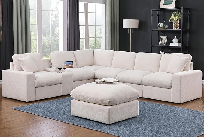 127" Modular Sectional Sofa, Modern Oversized Cloud Couch by Unknown