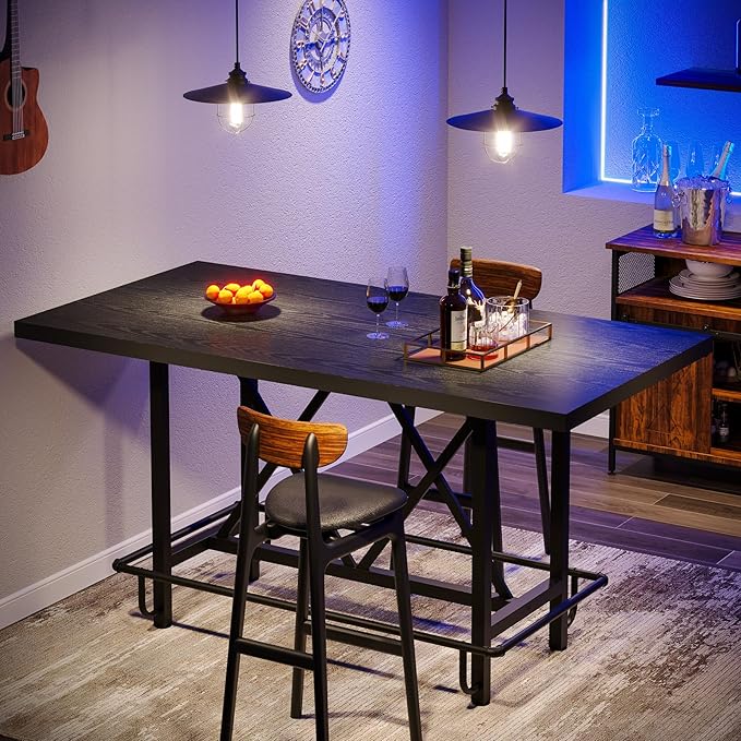 Tribesigns Bar Table, Industrial Counter Height Pub Table - Image 4