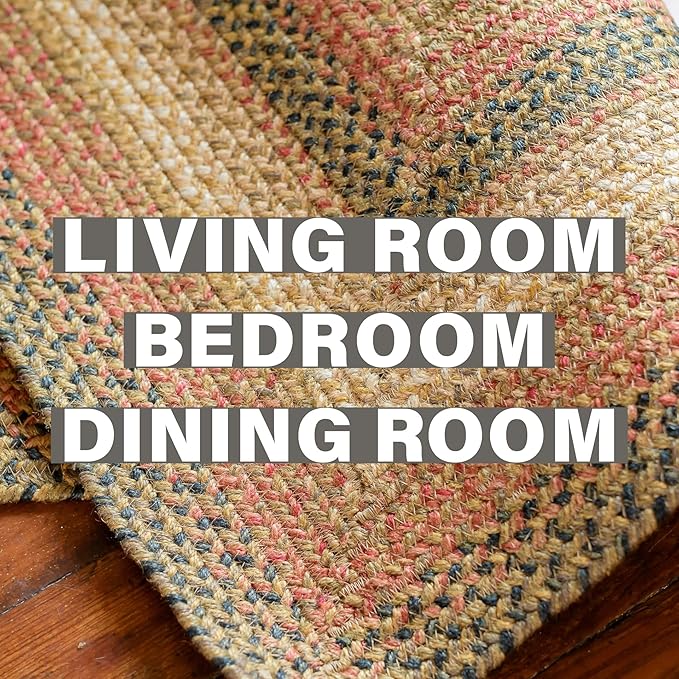 Russet Multicolor Jute Braided Area Rug, 6x9' Rectangle - Image 8