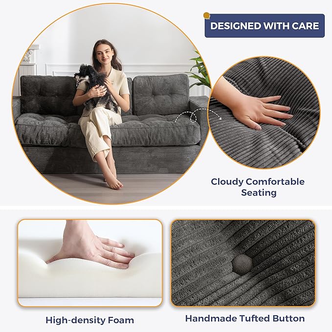 MAXYOYO 3 Seater Couch for Living Room, Boneless Couch - Image 6