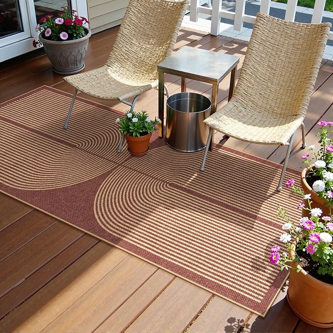 Lahome Modern Rainbow Easy Jute 2x6 Runner Rug, Farmhouse Stain Resistant Non - Image 6