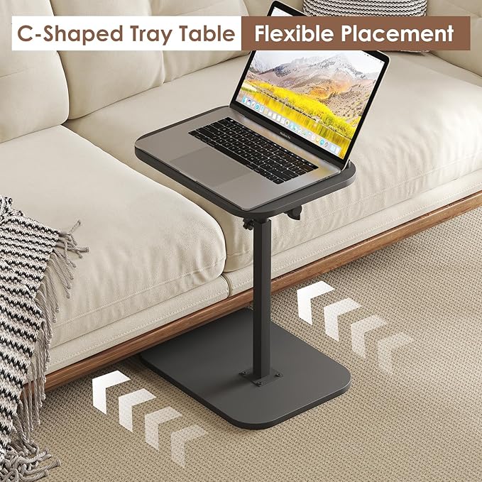 Sofa Couch Arm Table Tv Tray Small Bed Stand C Shaped Side End Tables - Image 4