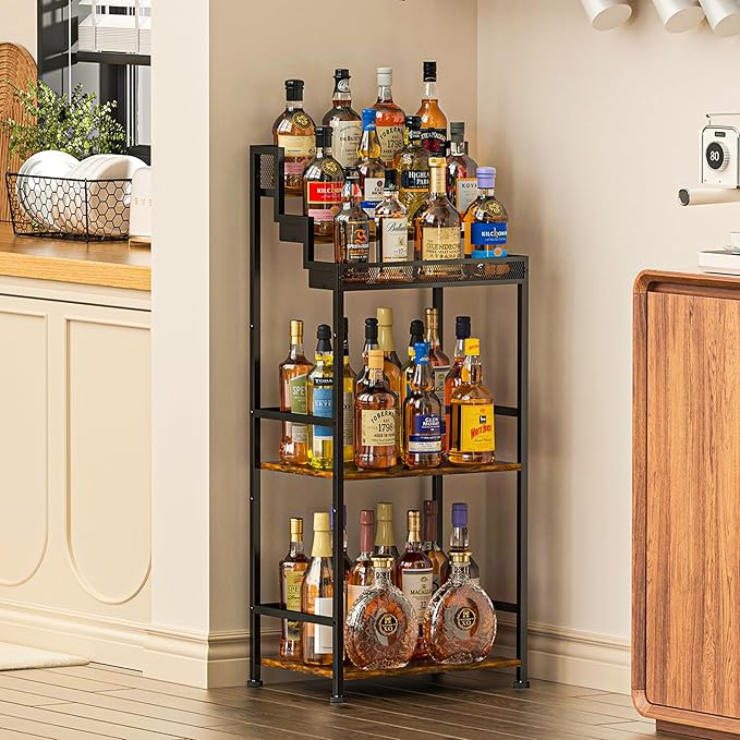 Trapezoidal Liquor Cabinet Bar for Home, Stepped Wine Rack Freestanding Floor - Image 5