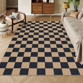 Lahome Checkered Easy Jute Carpet, Washable Area Rug 6x9 Neutral Outdoor Patio by Lahome