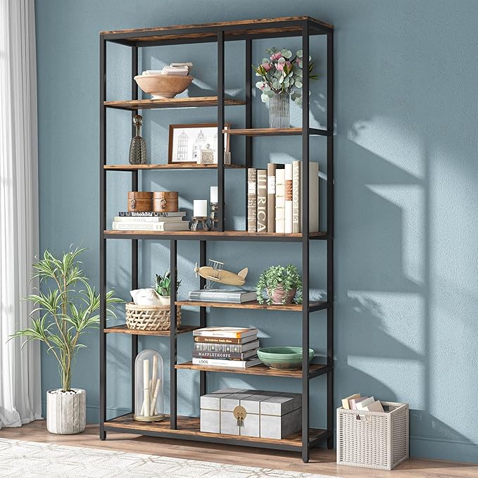 Tribesigns 79 inches Tall Bookshelf Bookcase, 8-Tier Staggered Bookcase - Image 4